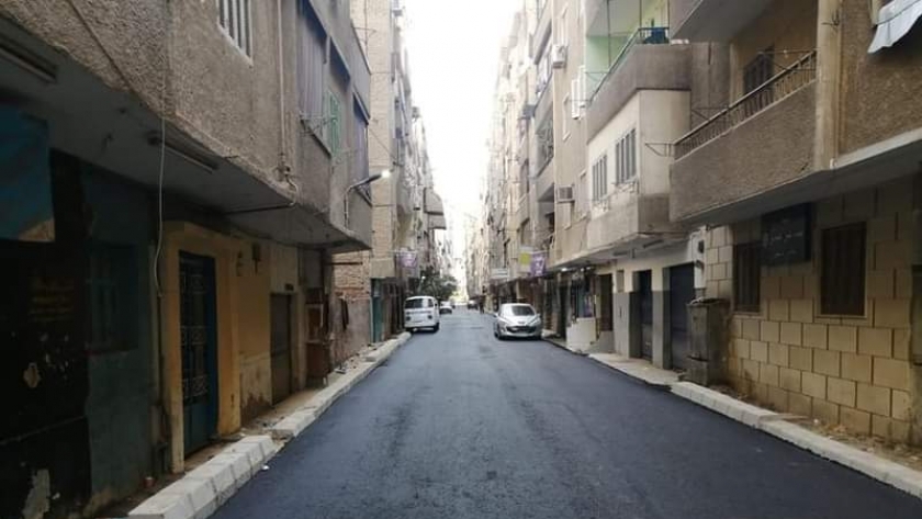 لشوارع التي تم رصفها باحياء الجيزة