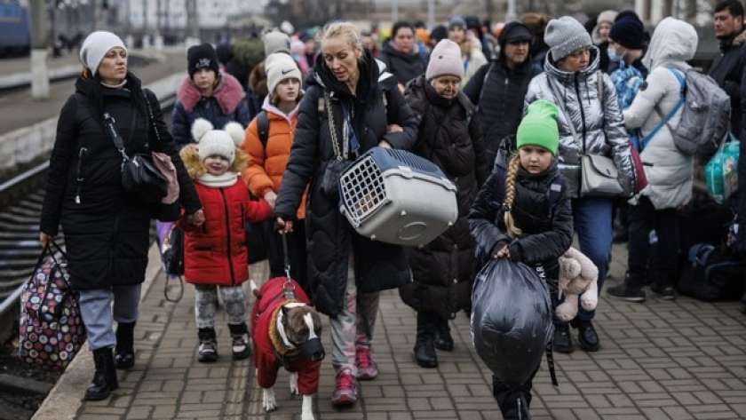 لاجئون أوكران على حدود بولندا