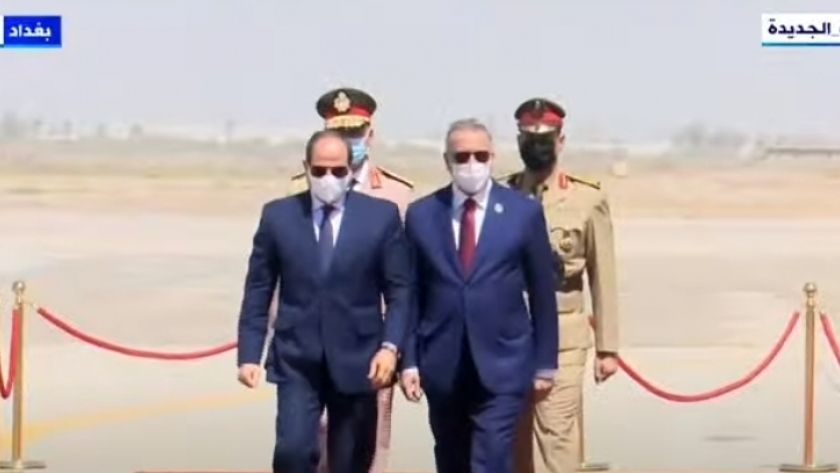 مراسم استقبال الرئيس السيسي في العراق