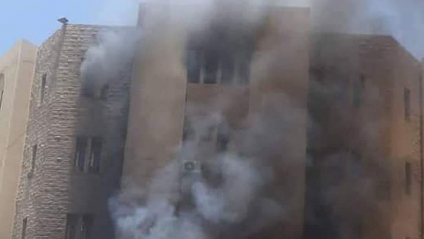 حريق مبنى كلية طب أسنان بجامعة الأزهر