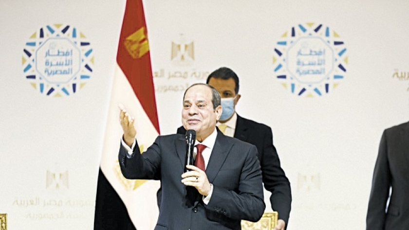 الرئيس عبدالفتاح السيسي خلال إلقاء كلمته في حفل إفطار الأسرة المصرية «صورة أرشيفية»