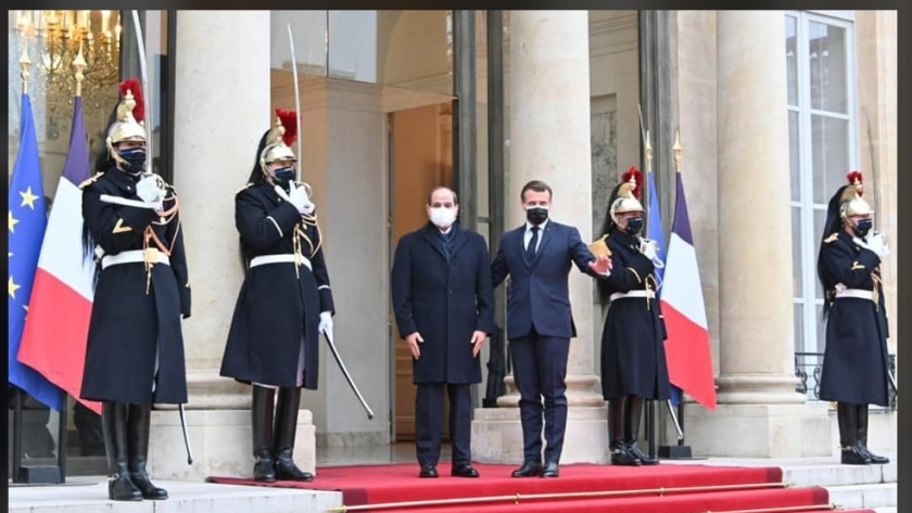 الرئيس السيسي ونظيره الفرنسي في القمة الثنائية