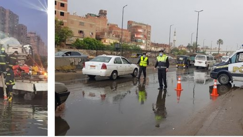 رجال الشرطة يساعدون المواطنين على مواجهة الطقس السيئ بخدمات مرورية