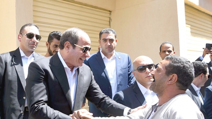 الرئيس عبدالفتاح السيسي خلال زيارته إلى بني سويف