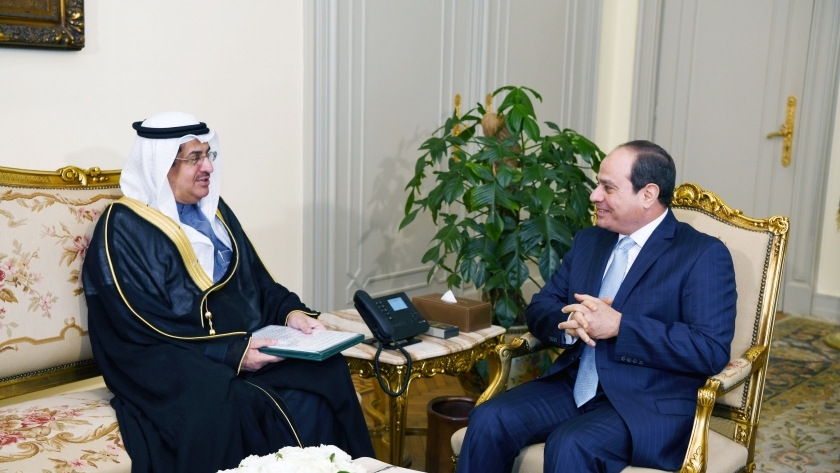 جانب من لقاء السيسي وعصام بن سعيد وزير الدولة عضو مجلس الوزراء السعودي