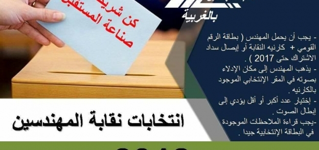 غدا انتخابات نقابة المهندسين بالغربية لإنتخاب رئيس النقابة وأعضاء مجلس