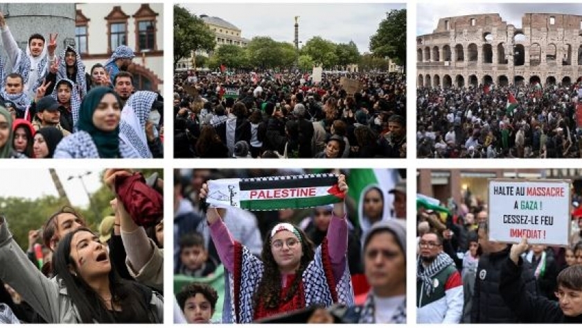 مظاهرات في عواصم العالم لدعم القضية الفلسطينية