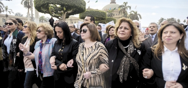 المشاركات فى مسيرة دعم المرأة العربية