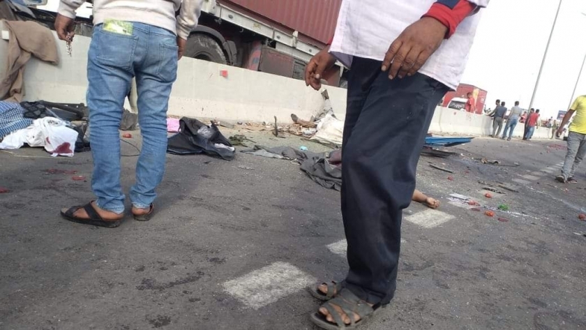 جثث ضحايا حادث الطريق الدائري الأوسطي