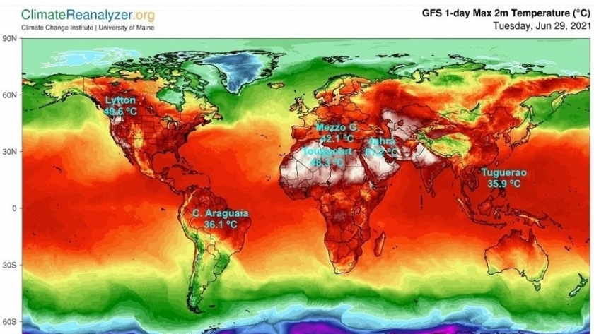 خريطة الطقس في العالم