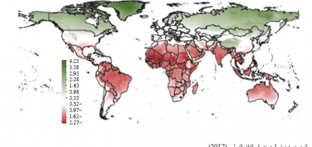 خريطة توضح ارتفاع درجات الحرارة في كل بلد