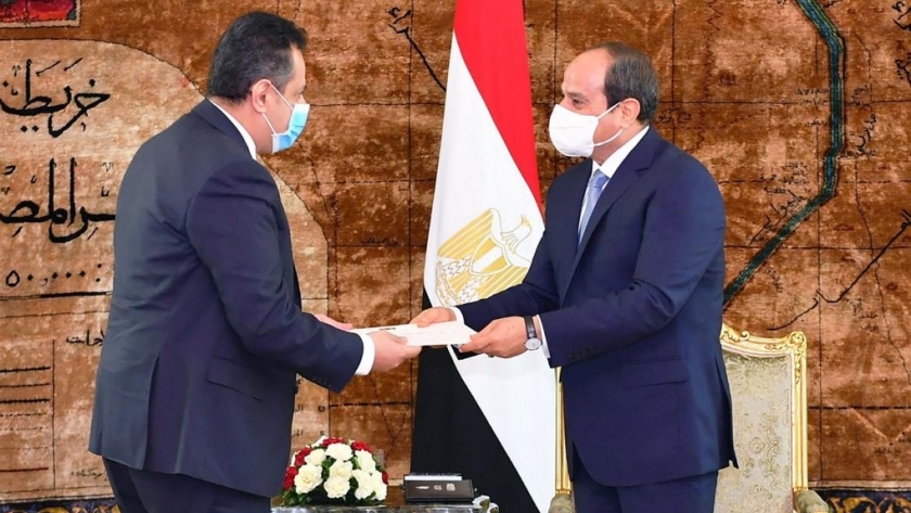 السيسى يستقبل رئيس وزراء اليمن