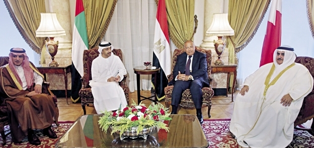 وزراء خارجية دول الرباعى العربى أثناء اجتماعهم بالقاهرة «صورة أرشيفية»