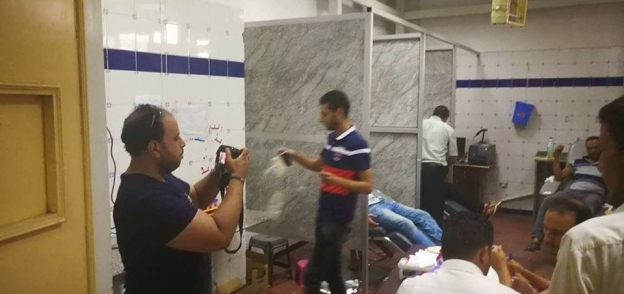 شباب كفر الدوار يتبرعون بالدم لصالح مصابى قطارى الإسكندرية
