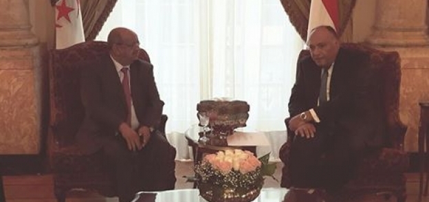 وزير الخارجية مع عبد القادر مساهل