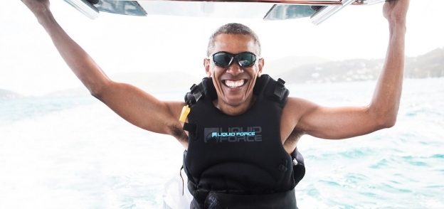 باراك أوباما في جزيرة فيرجن