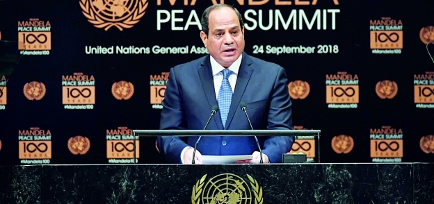 الرئيس السيسى أثناء إلقاء كلمته فى «الأمم المتحدة»