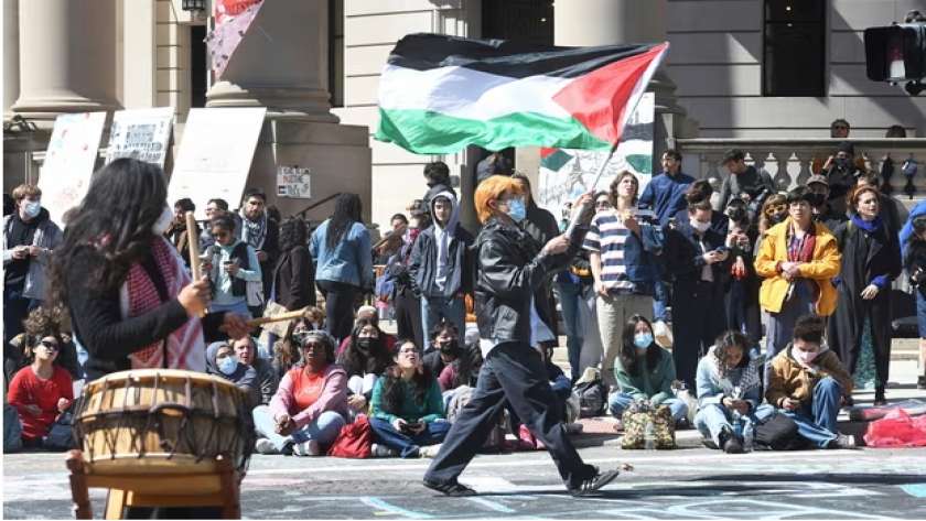 جانب من مظاهرات دعم فلسطين