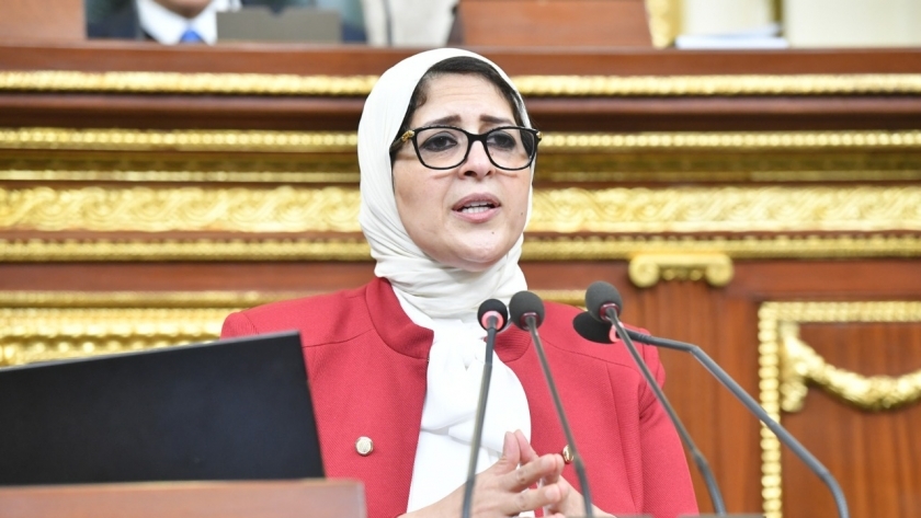الدكتورة هالة زايد خلال إعلان "الإمتحان الإلكتروني الموحد" أمام البرلمان