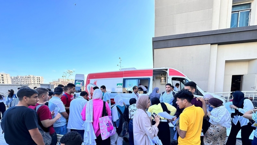 حملات التبرع بالدم في جامعة المنصورة الجديدة