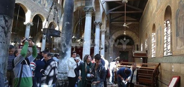 الكنيسة البطرسية بعد التفجير الإرهابى «صورة أرشيفية»
