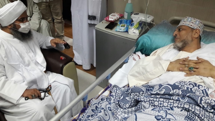 "الجفري " يزور السيد الإدريسي بمستشفى أسوان لجامعي للاطمئنان على صحته