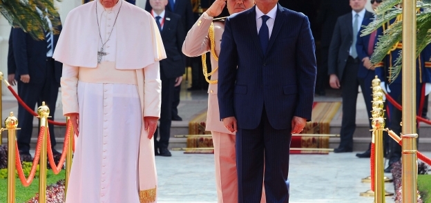 الرئيس السيسى خلال استقباله البابا فرنسيس