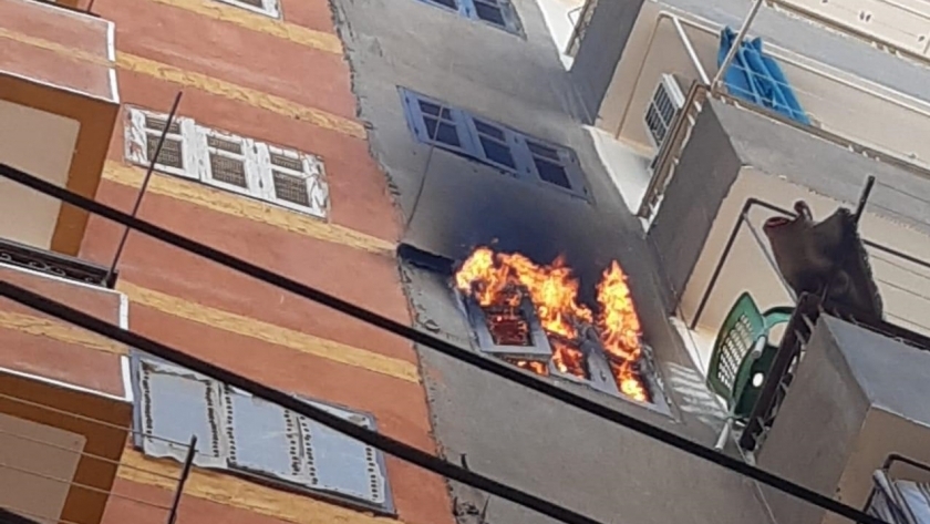 حريق شقة بأسيوط