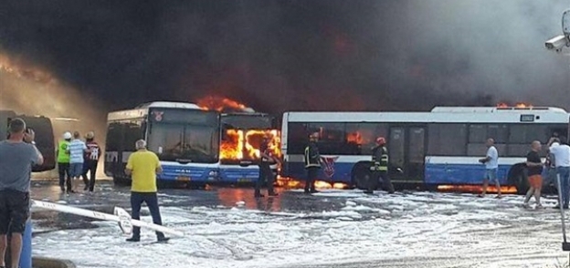 حريق محطة حافلات إسرائيلية