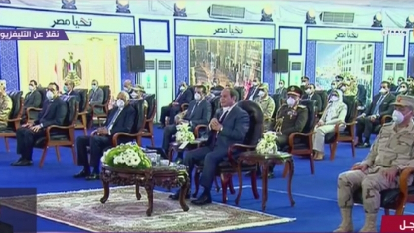 الرئيس عبدالفتاح السيسي خلال تفقد مجهودات القوات المسلحة