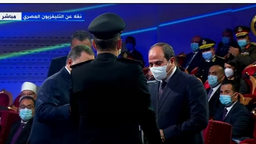 الرئيس السيسي خلال احتفالية عيد الشرطة