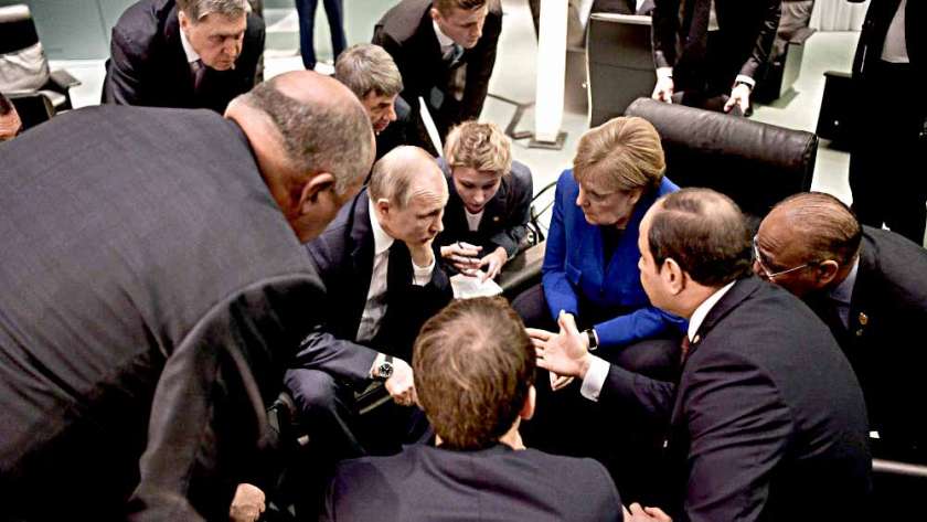 الرئيس السيسي فى مؤتمر برلين بشأن الازمة الليبية