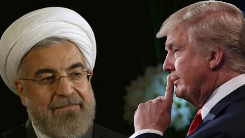 الرئيس الأمريكي دونالد ترامب ونظيره الإيراني حسن روحاني