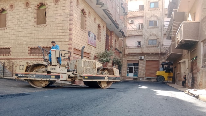 رصف الشوارع في محافظة المنوفية