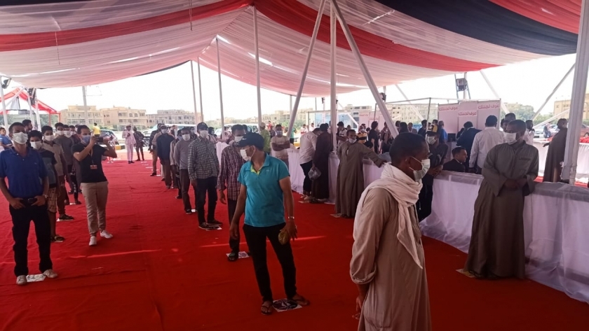 وفد من جامعة الدول العربية يتفقد إقبال الناخبين بمدينة الشروق