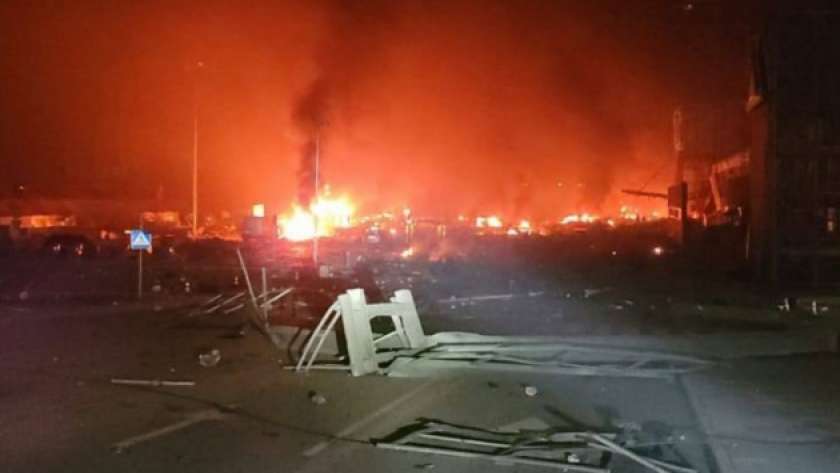 حريق في أحد مراكز التسوق بـ «كييف»