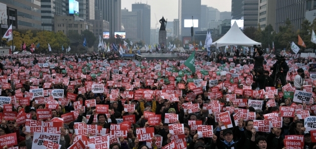 بالصور| تظاهرة حاشدة ضد رئيسة كوريا الجنوبية: ارحلي
