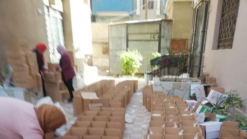 " تضامن الغربية" توزيع 1350 كرتونة مواد غذائية على الأسر الأولى بالرعاية