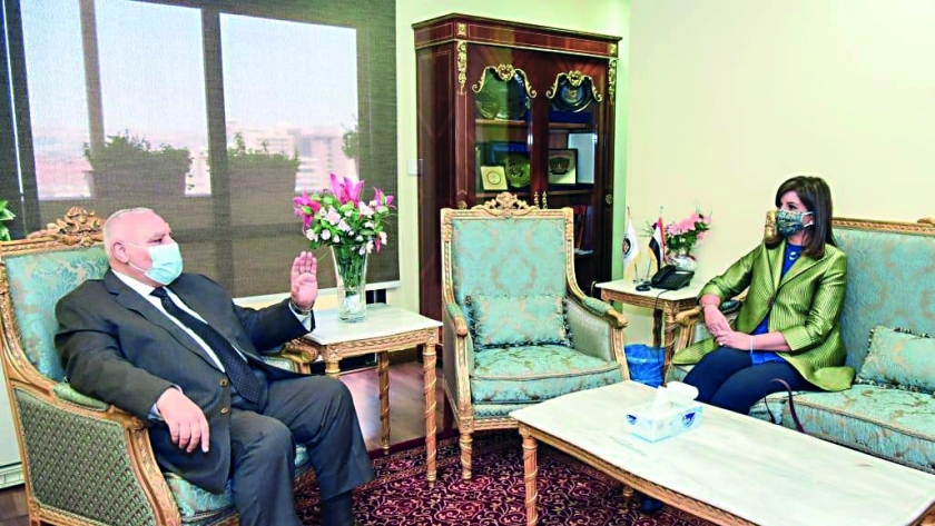 وزيرة الهجرة خلال لقاء سابق مع رئيس الوطنية للانتخابات