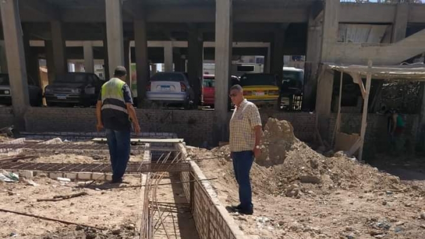 إزالة أعمال بناء مخالف بالإسكندرية