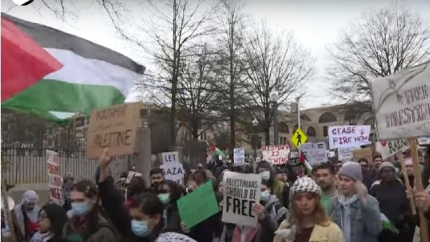 مظاهرات دعم القضية الفلسطينية في أمريكا