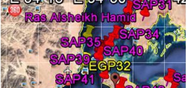 خريطة جديد توضخ الحدود البحرية بين مصر والسعودية