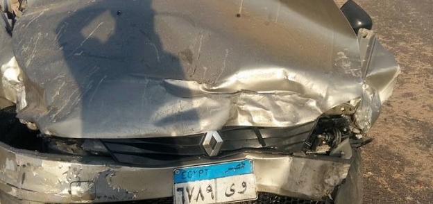 إحدى السيارات بعد حادث سير على طريق «وادى النطرون - العلمين»