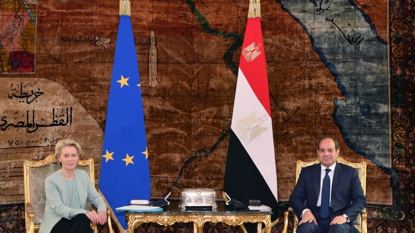 الرئيس السيسي مع رئيسة المفوضية الأوروبية