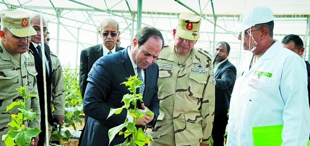 الرئيس السيسى خلال افتتاح الصوب الزراعية بمطروح