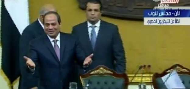 الرئيس عبدالفتاح السيسي خلال إلقائه بيانه أمام مجلس النواب