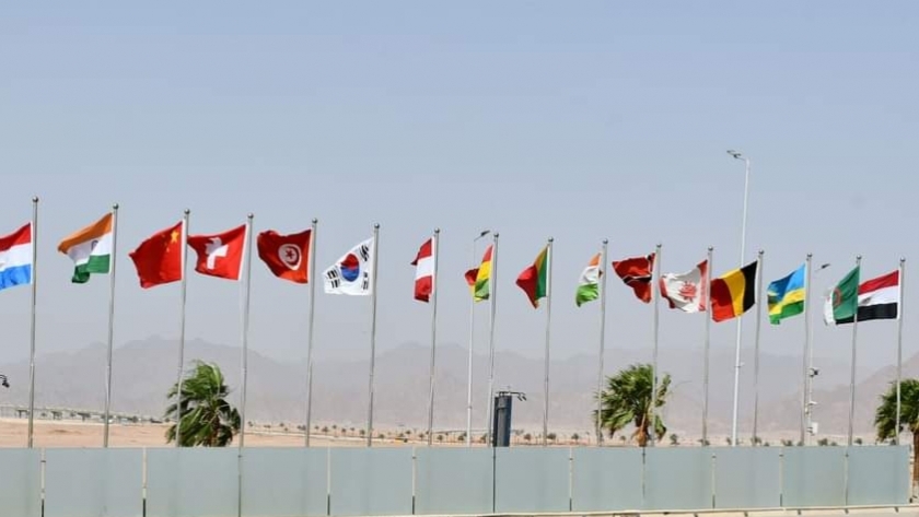 أعلام الدول المشاركة في اجتماعات بنك التنمية الإفريقي