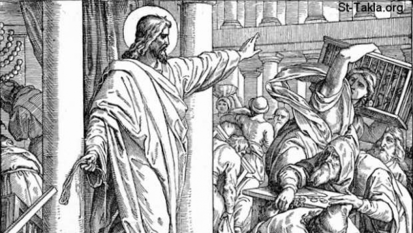 صورة تعبيرية لتطهير المسيح للهيكل في القدس