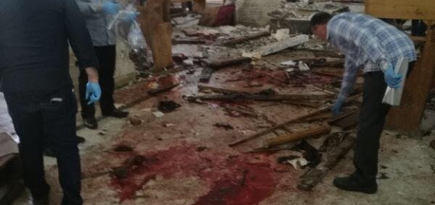 آثار التفجير الإرهابي في كنيسة مارجرجس