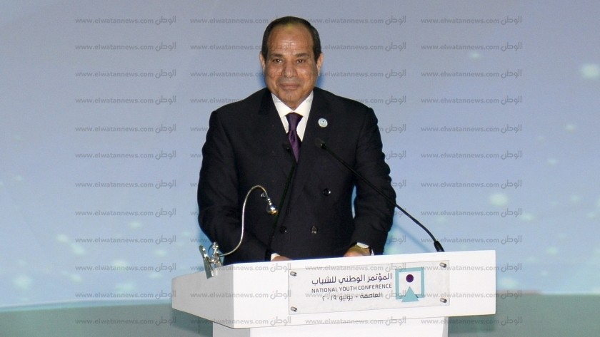 الرئيس السيسي أثناء مشاركته بالمؤتمر الوطني للشباب في النسخة الأخيرة